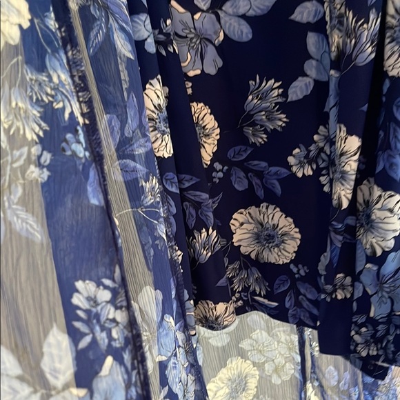 Tommy Hilfiger Blue and White V-Neck Maxi Dress with 3/4 Dolman Sleeves - Picture 7 of 7